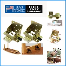 Versatile Folding Table Extension Rack - 125kg Self-Locking Iron Hinges Set of 2
