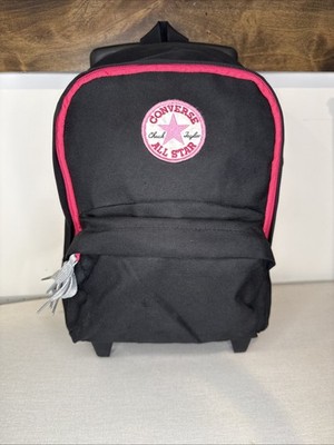 converse backpack mini Converse All Star Mini Backpack Black Pink With Telescoping Handle And  Wheels