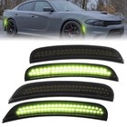 For 2015-2023 Dodge Charger Smoked LED Front Rear Bumper Side Marker Lights Lamp