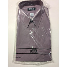 Arrow Men's Bradstreet Light Purple Mauve Dress Shirt Size 16.5 32/33