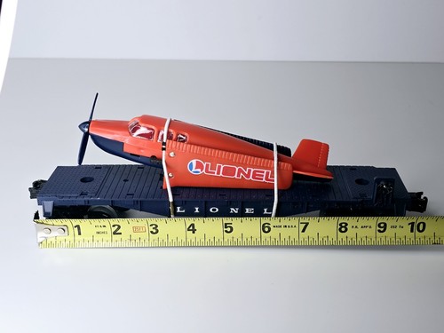 Lionel - O Gauge - Blue Flatcar With Airplane - No Box - Picture 2 of 15