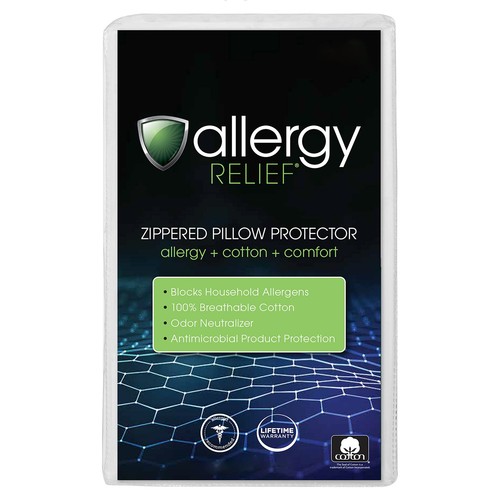 Zippered Pillow Protector, Standard/Queen, 2 Pack