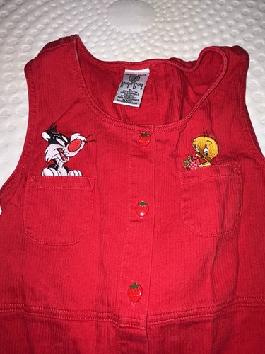 Girls Sz XL Tweety Bird Looney Tunes Warner Bros Studio Store Disney Dress VTG - Picture 3 of 9