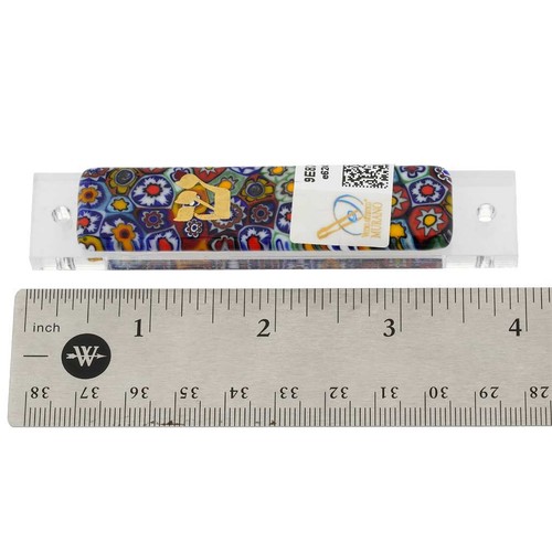 Glas Venedig Murano Glas Mezuzah Deckel jüdisches Geschenk - mehrfarbig Millefiori F - Bild 4 von 5