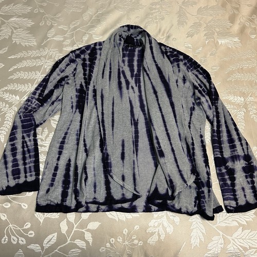 Cyrus Woman Strickjacke Pullover Damen 1X grau lila Batik vorne offen Plus - Bild 3 von 9
