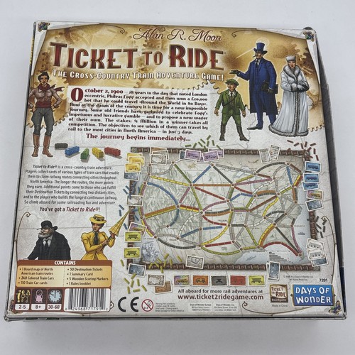Ticket To Ride Board Game by Alan R. Moon Train Building Please Read Description - Picture 7 of 8