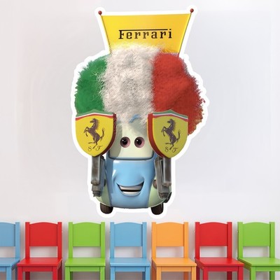 Disney Pixar Cars Guido Ferrari Wandsticker Kinderzimmer Aufkleber Cartoon Auto Kinderzimmer