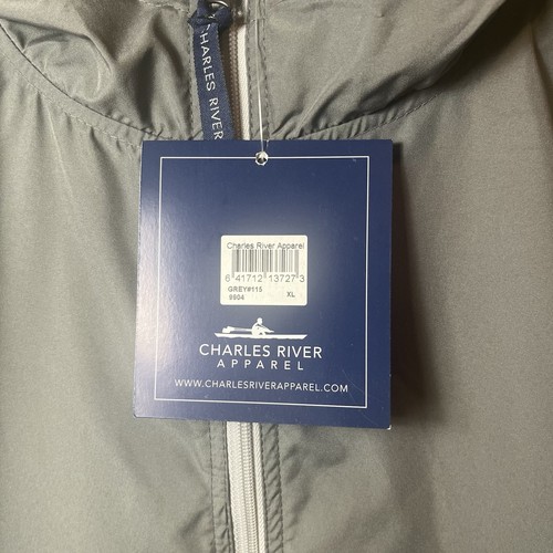 Charles River Apparel Pack-N-Go Pullover Hooded Jacket 1/2 Zip Grey Mens Sz XL - Picture 8 of 9