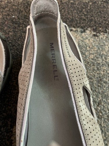 MERRELLL OCEANIA SAND Brown Leather Slip On Loafer ~ Size 10 ~ Vibram Sole~ EUC! - Picture 2 of 7