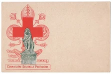 1915 WWI era Italian Propaganda, Military and Red Cross Art - Vintage Postcard