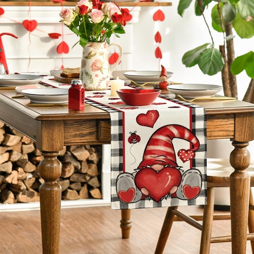 Artoid Mode Buffalo Plaid Tischläufer, 13" x 120", schwarz/weiß - Bild 3 von 7