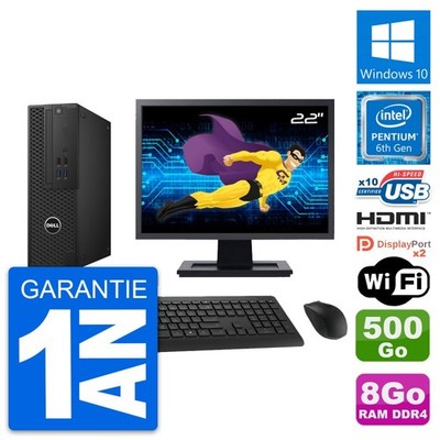 PC DELL T3420 SFF Bildschirm 22 '' G4400 RAM 8Go Festplatte 500Go HDMI Windows 10