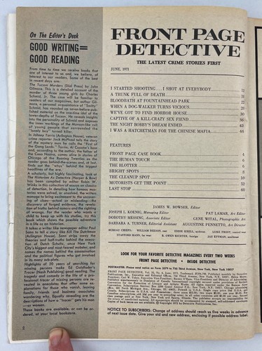 Front Page Detective Magazine, June  1971, Vintage True Crime Stories, Pulp - Picture 4 of 4