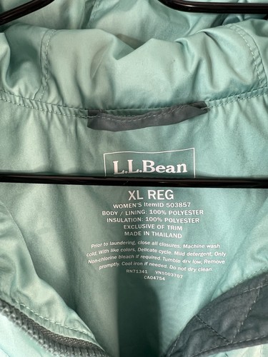 LL Bean Katahdin Insulated Pullover Womens XL Half Zip Primaloft Quilted Hooded - Picture 6 of 11