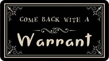 Come Back with A Warrant Welcome Doormat Funny Front Doormat Anti-Slip Mats H...
