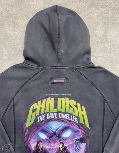 Childish Cave Dweller Hoodie Distressed, Size Medium, Halloween Collection - Picture 14 of 16