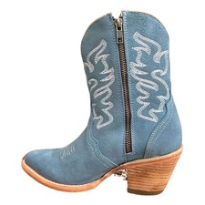 CORRAL Women's Steel Blue Embroidery Ankle Boots N0008 
