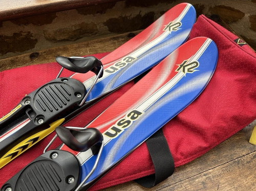 K2 FATTY USA - SKIS / SNOWBLADES TWINTIP 88cm. ADJUSTABLE NON RELEASE BINDINGS - Picture 3 of 7