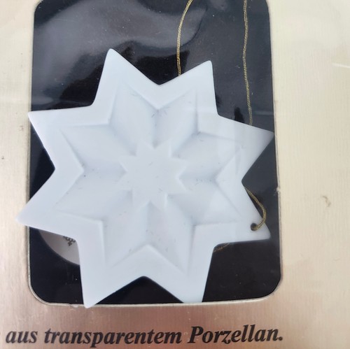 Alt Tirschenreuth Germany Weihnachtsschmuck weiß Porzellan Engel Glocke Stern - Bild 7 von 14