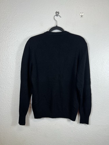 Neiman Exclusive Marcus Cashmere V-neck Cardigan Gold Buttons Women’s Black M - Picture 2 of 8