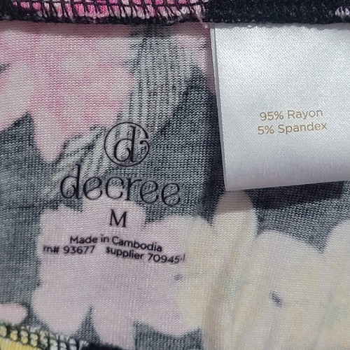 Decree Girls Skirt Black Tropical Floral Print Size Medium - Picture 3 of 6
