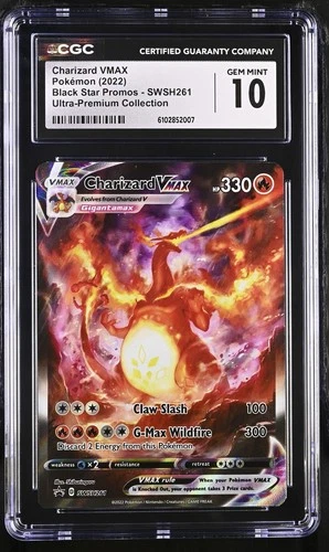 New ListingCGC 10 GEM MINT Charizard VMAX SWSH261 PROMO Ultra-Premium UPC Pokemon Card