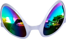 Novelty Alien Glasses for Halloween Party Accessories, Silver Alien Costume Acce