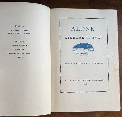 Alleine, Adm. R.E. Byrd, 1938, 1. Auflage, SIGNIERT, Hardcover in gutem Zustand - Bild 2 von 7