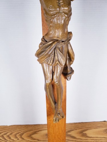 Antique Large Wooden Wall Crucifix 24" x 9.5" Religious Cross of Jesus/ INRI - Picture 4 of 20