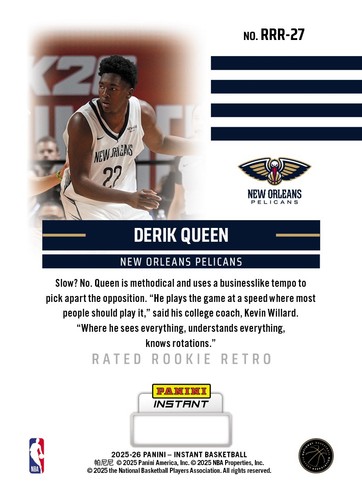 2025-26 NBA INSTANTRATED ROOKIE RETRO - PICK YOUR PLAYER CARDS - Bild 53 von 79