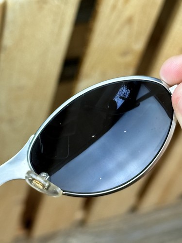 OAKLEY Vintage Oval Chrome Sunglasses MADE IN USA Y2K Eyewear - Picture 10 of 15