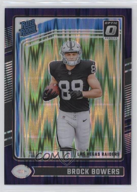 2024 Panini Donruss Optic Rated Rookie Purple Shock Prizm Brock Bowers #215