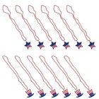  12 Pcs Star Decorations Independence Day American Flag Necklace Ornaments