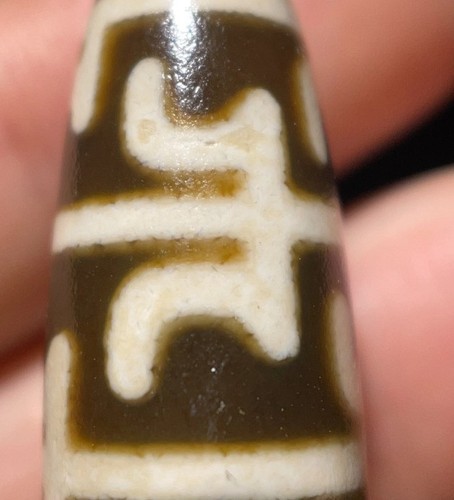 Rare Pre-1800s Indo/Tibetan Old Agate Wujie Faqi Dzi Bead 12*42mm - Picture 3 of 7