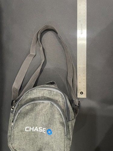 NEU / UNBENUTZT Chase Bank Werbe-Umhängetasche grau mit blauem Logo KOSTENLOSER Versand - Bild 7 von 8