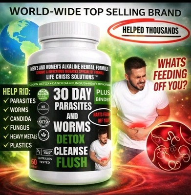 3000 X POTENCY  PARASITE&WORM 30 CAPSULES -HEAVY METAL,HSV HPV,GONO,CANDIDA 