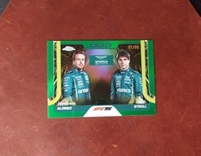 2025 F1 Topps Chrome Alonso & Stroll #168 Green Refractor /99 Aston Martin Duo