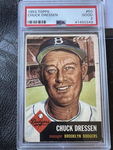 1953 TOPPS CHUCK DRESSEN PSA 2 - Picture 2 of 4