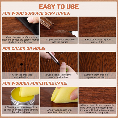 DEWEL Wood Markers Furniture Repair Kit, 10 Color Furniture Markers Touch up ... - Picture 4 of 12