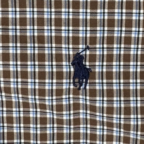 Polo Ralph Lauren Shirt Mens 4XB 4XL Big Brown Plaid Button Down Long Sleeve - Picture 4 of 9