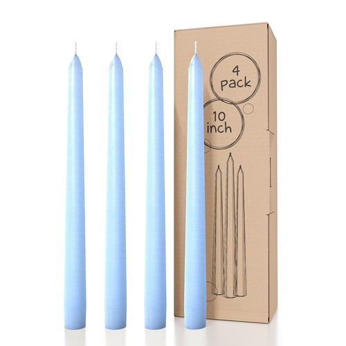 10 inch Taper Candles Set of 4 - Dripless Taper Candles and Unscented Candles...