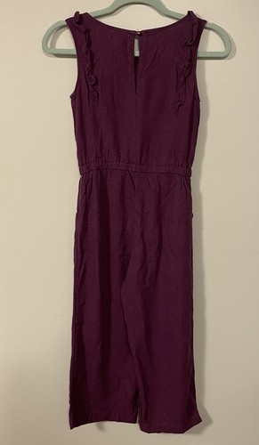 Old Navy Girls Linen Blend Merlot Jumpsuit Size M Comfort Coastal Wedding - Picture 8 of 9