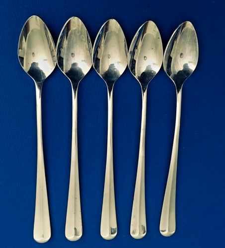 Retroneu JAMESTOWN Korea Stainless Steel 5 Iced Tea Spoons 7 1/2” Very Nice - Picture 2 of 4