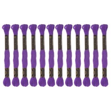 12 Skeins Embroidery Floss 8m Each Cotton Cross Stitch Thread Purple