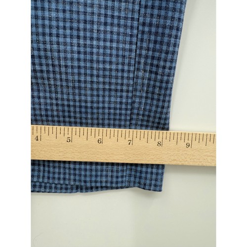 Dormeuil Suit Mens 42 Blue Gingham Wool Linen Blazer Pants 35x31 Luxury Bespoke - Picture 20 of 21