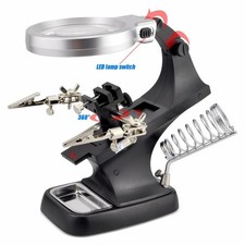 10LED Stand Clip Helping Hand Magnifying Glass Welding Magnifier Soldering Iron