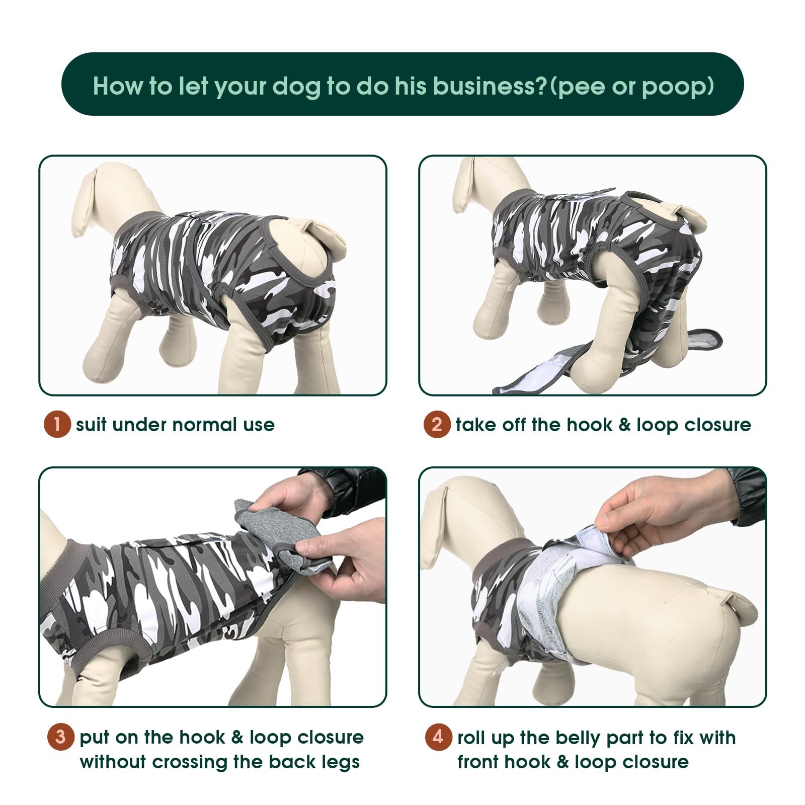 Tutina Cane Post Operatoria Kuoser: Dolce Protezione Mimetica Cotone - 4