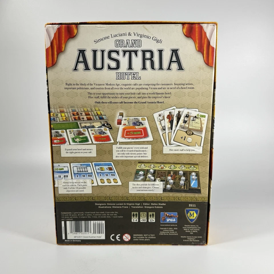 Grand Austria Hotel Board Game Mayfair Complete Great Condition  - Image 2 of 4