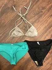 Set Of Three American Apparel USA Made Bikini Swim Bathing Suits Med/Lg EXC