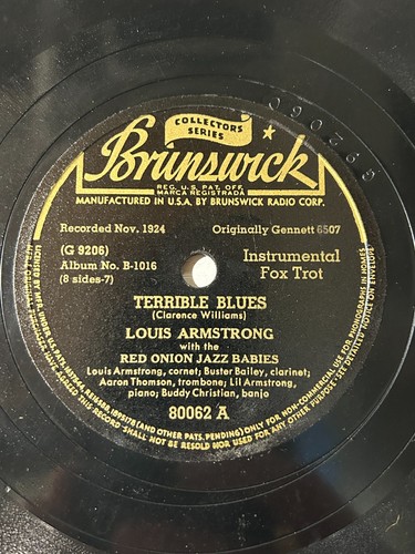 Louis Armstrong Red Onion Jazz Brunswick 78 - Terrible Blues/Santa Claus